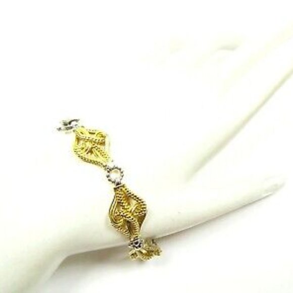 LAGOS Stunning Torsade 18K Yellow Gold Sterling Silver Link Bracelet - Picture 10 of 11